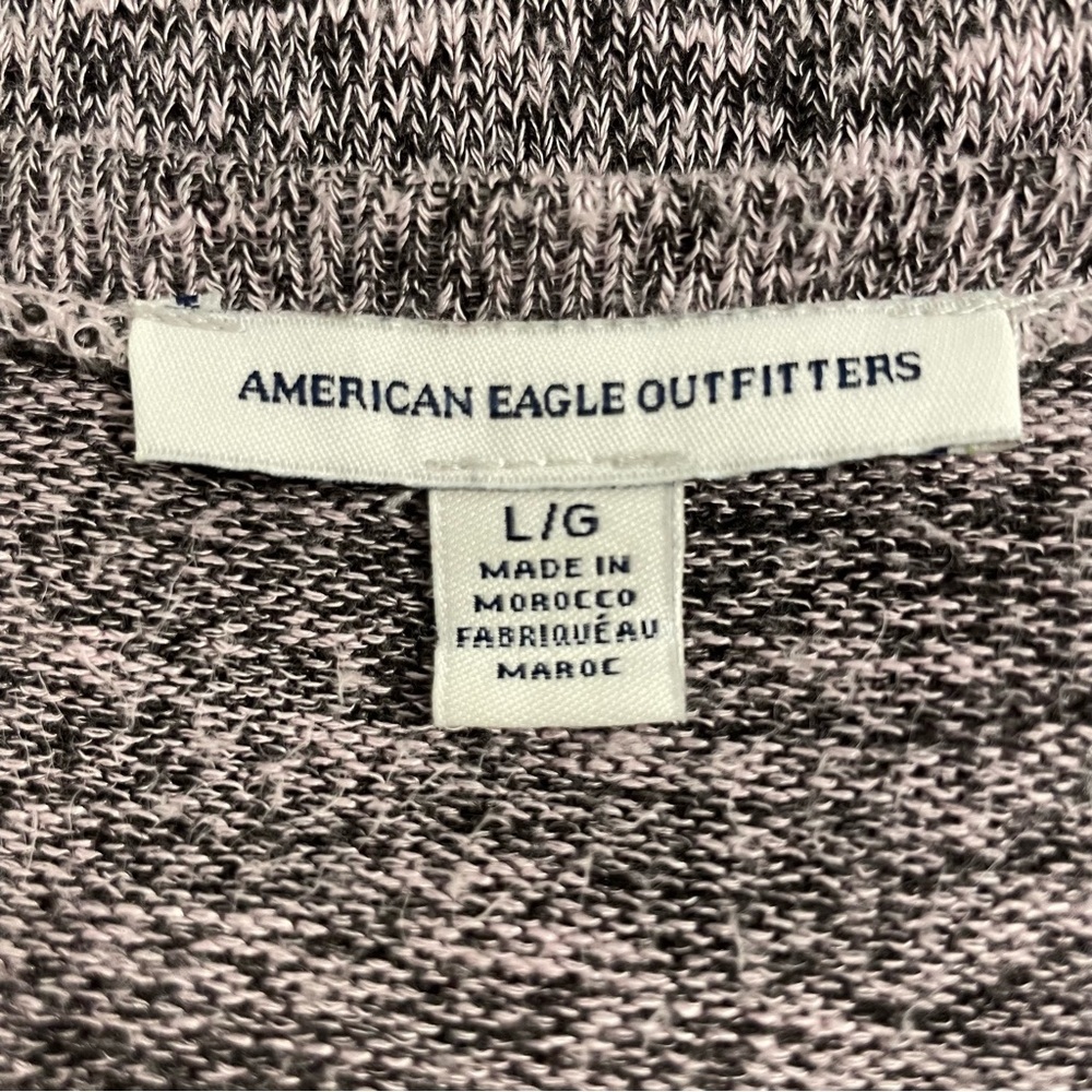 American Eagle Outfitters V-Neck Long Sleeve Top - Heathered Purple Size L - Picture 12 of 14